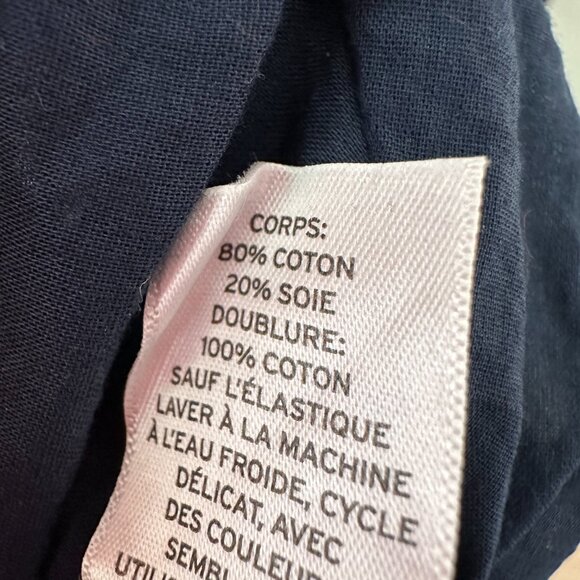 Nordstrom Silk/Cotton Navy Midi Dress - Picture 4 of 5